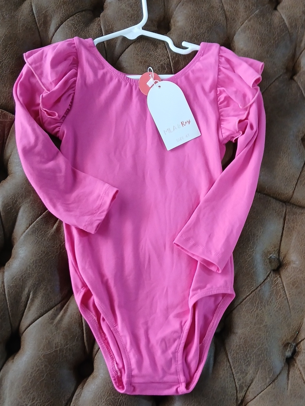 Pink Ruffle-Sleeve Kids One Piece